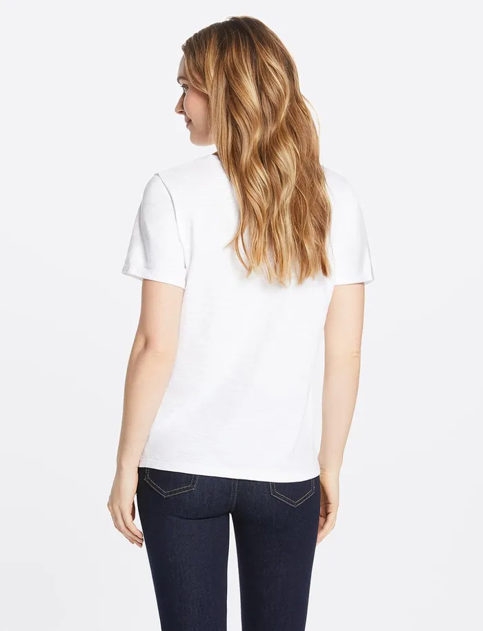Draper James What Would Dolly Do Tee In White Women Tops