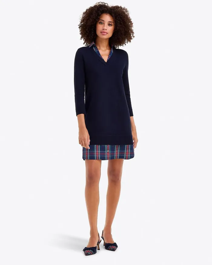 Draper James Wool And Cotton Combo Sweaterdress Women Dresses