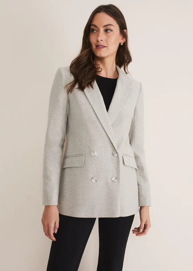 Drew Wool Blazer Greyneutral Women Phase Eight Jackets