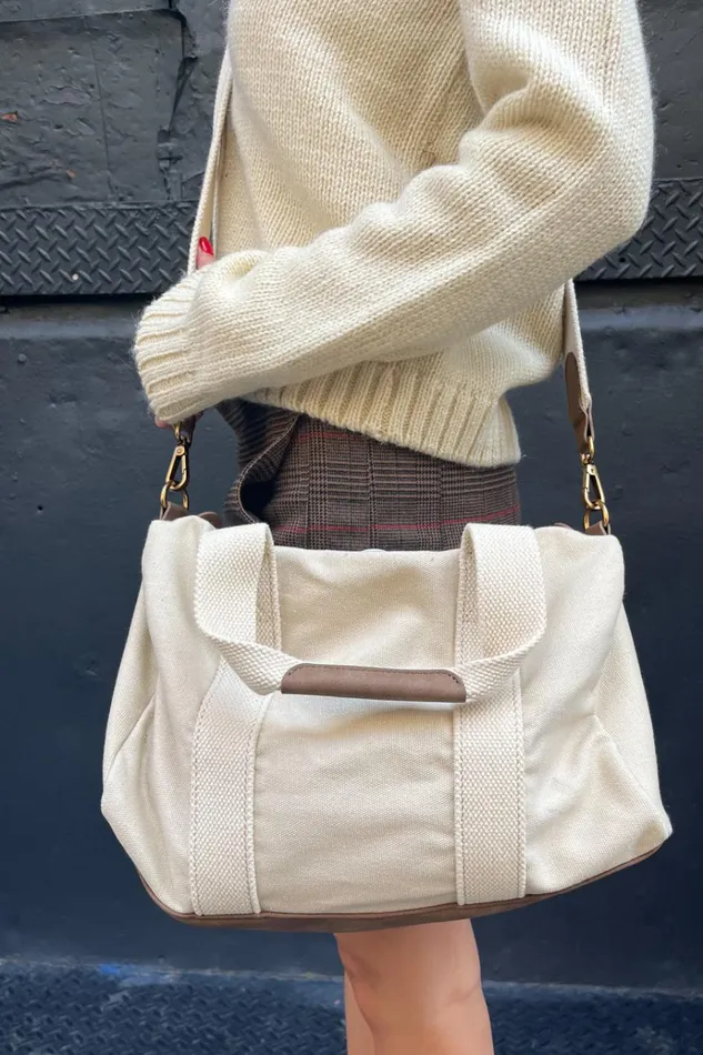Duffle Bag Ivory Women Brandy Melville Bags and Backpacks