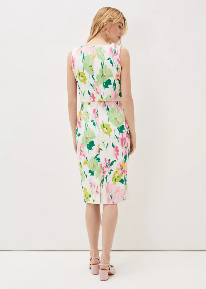 Effie Floral Scuba Dress Ivory Women Phase Eight Dresses
