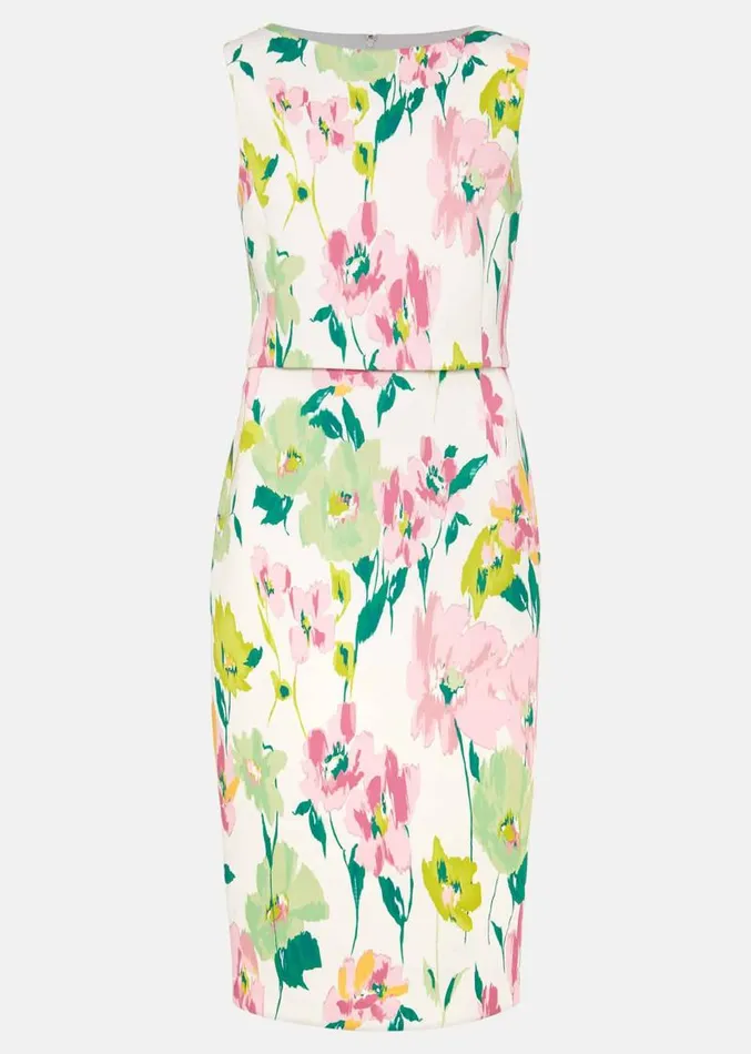 Effie Floral Scuba Dress Ivory Women Phase Eight Dresses