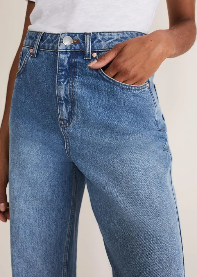 Eleyana Mid Wash Wide Leg Jean Mid Wash Women Phase Eight Trousers