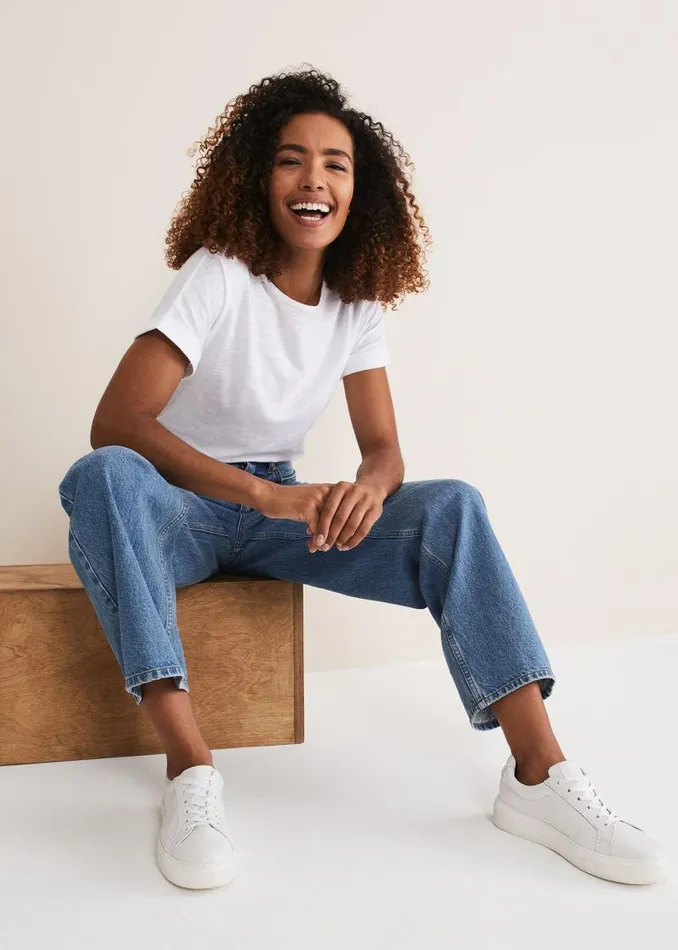 Eleyana Mid Wash Wide Leg Jean Mid Wash Women Phase Eight Trousers