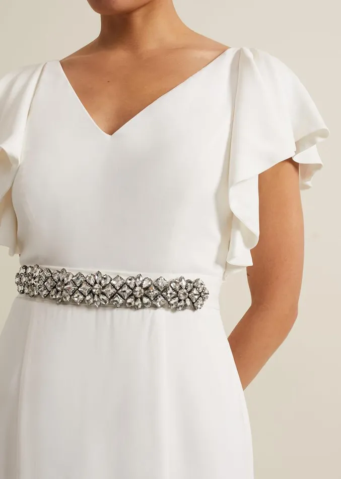 Ellery Frill Maxi Wedding Dress Parchment Women Phase Eight Dresses