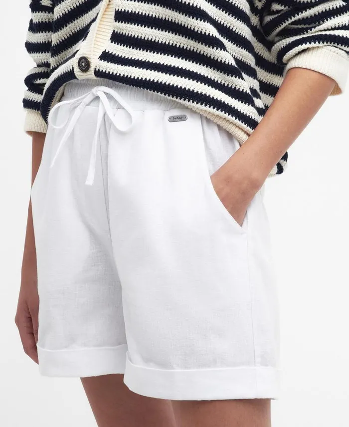 Elsden Shorts Classic White Women Barbour Trousers and Shorts