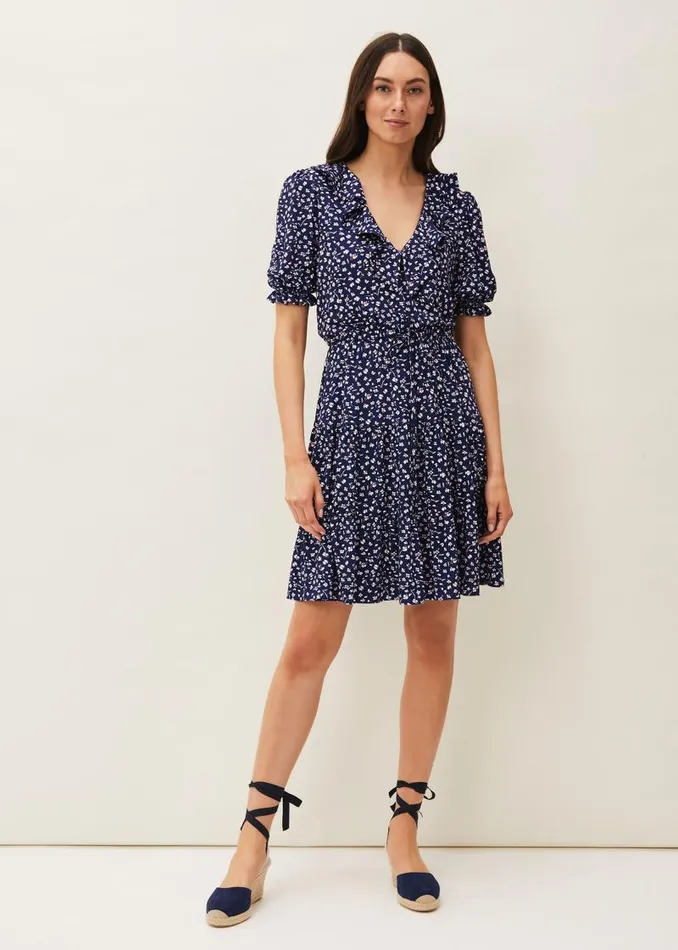 Emily Ditsy Print Dress Navy Women Phase Eight Dresses