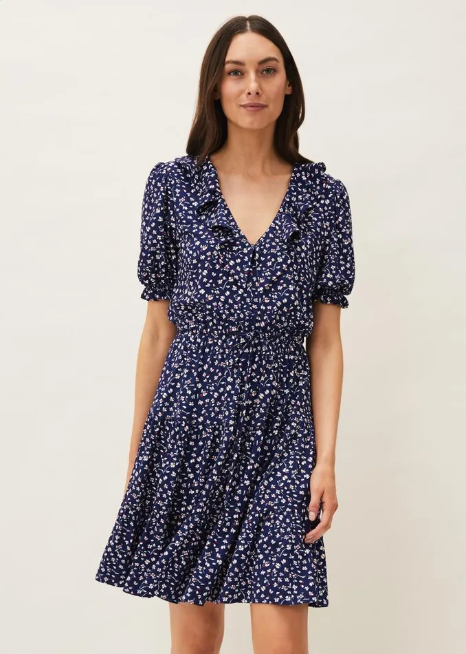Emily Ditsy Print Dress Navy Women Phase Eight Dresses