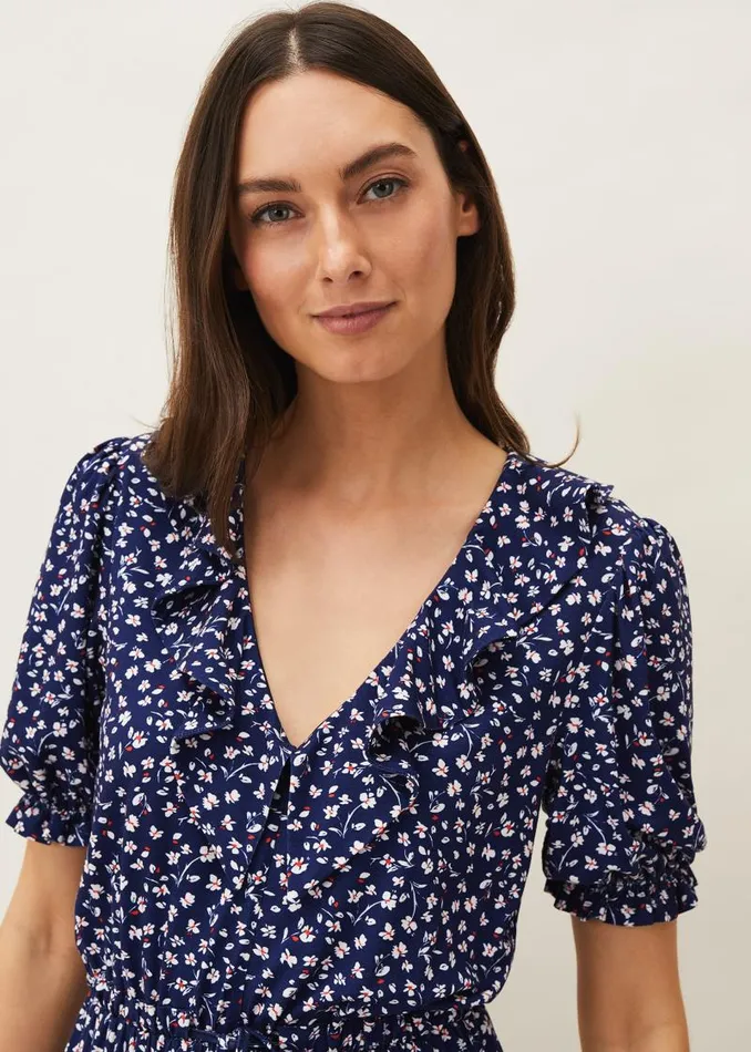 Emily Ditsy Print Dress Navy Women Phase Eight Dresses