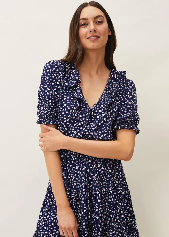 Emily Ditsy Print Dress Navy Women Phase Eight Dresses