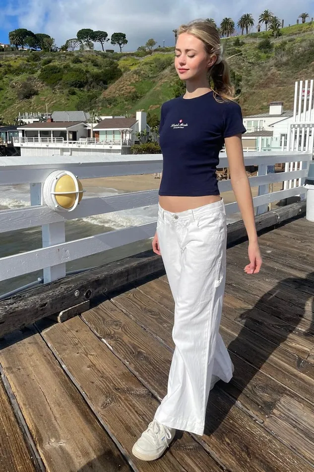 Emma Saint Moritz Top Navy Blue Women Brandy Melville Tops