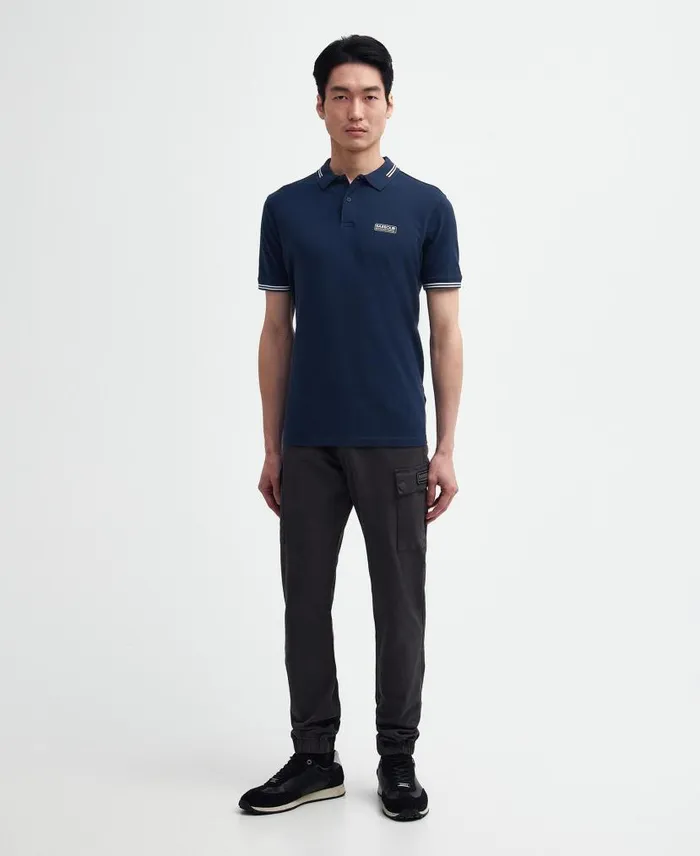 Essential Polo Shirt Blackyellow Men Barbour Polo Shirts