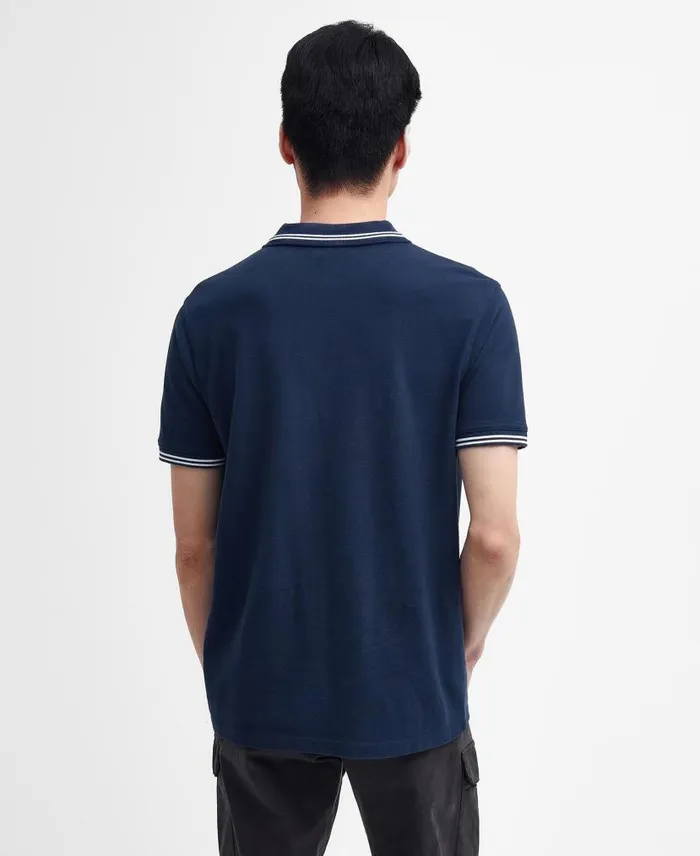 Essential Polo Shirt Blackyellow Men Barbour Polo Shirts
