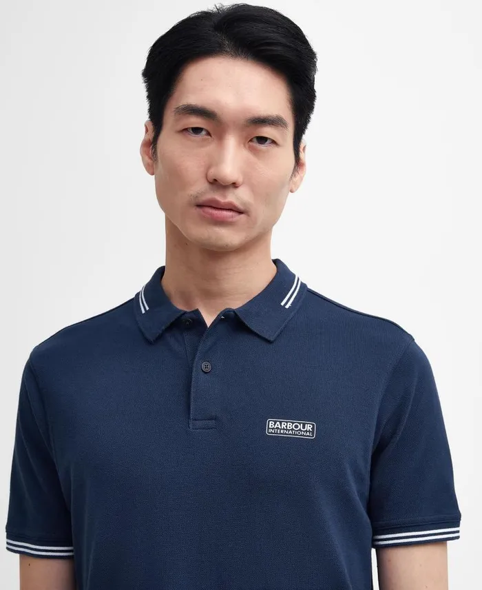 Essential Polo Shirt Blackyellow Men Barbour Polo Shirts