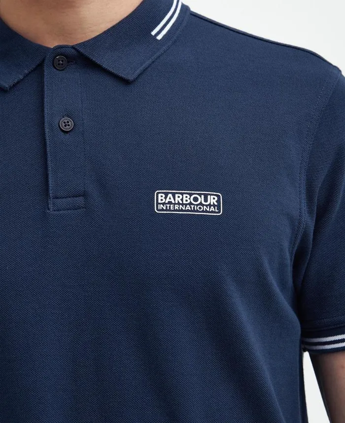 Essential Polo Shirt Blackyellow Men Barbour Polo Shirts