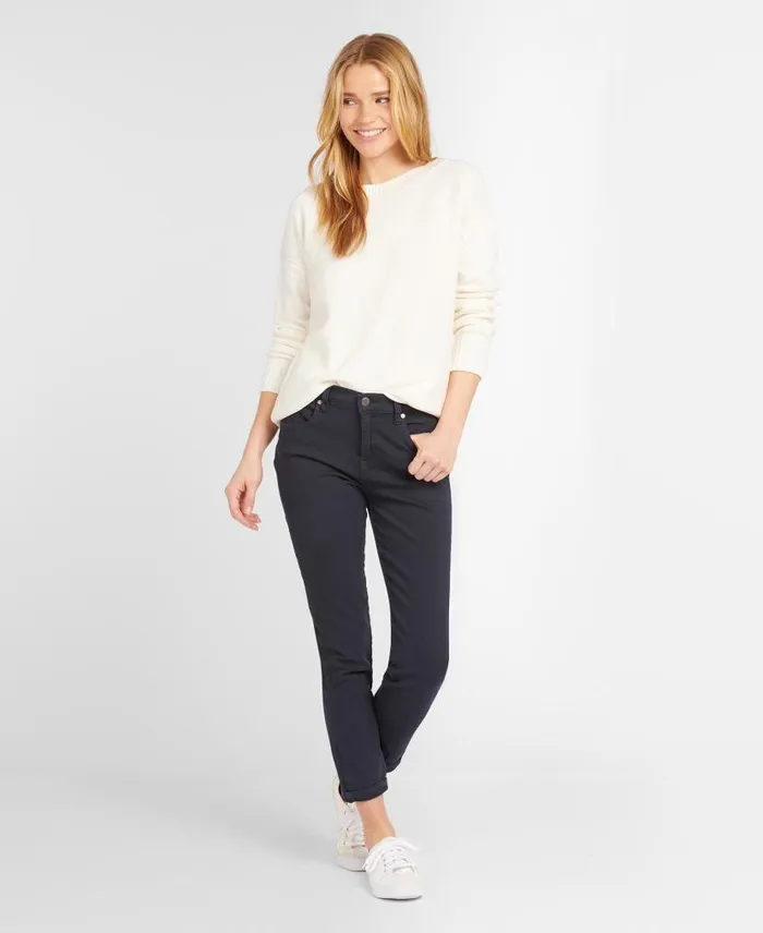 Essential Slim Jeans White Women Barbour Trousers and Shorts