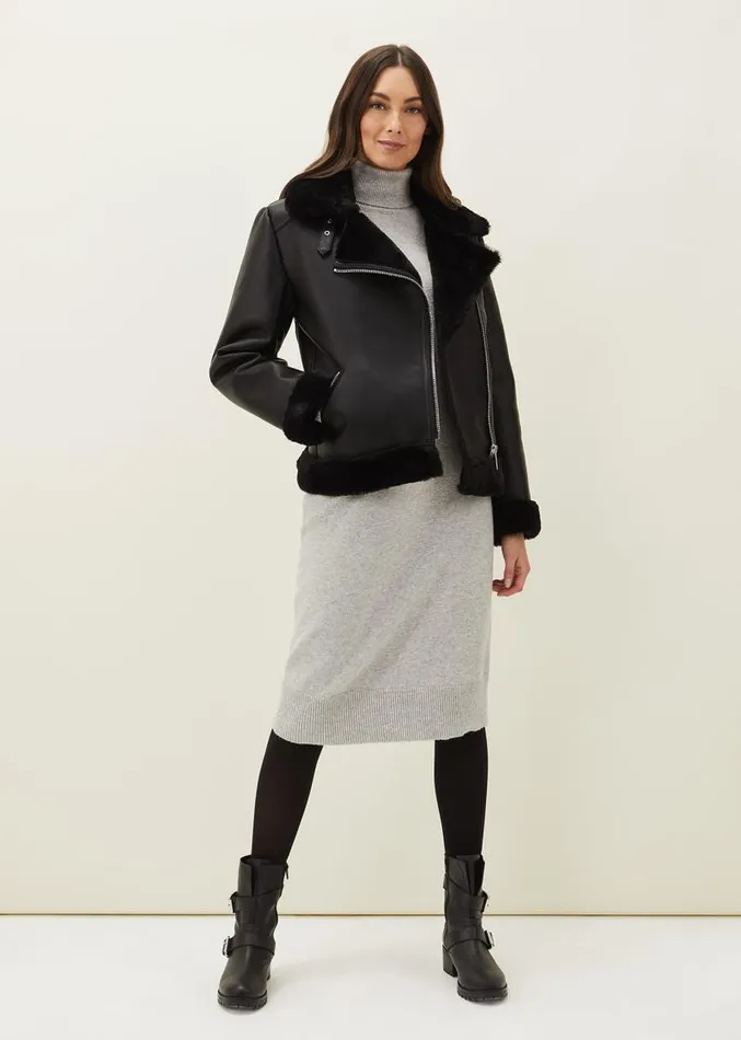 Eveleen Midi Knit Dress Pale Grey Women Phase Eight Dresses