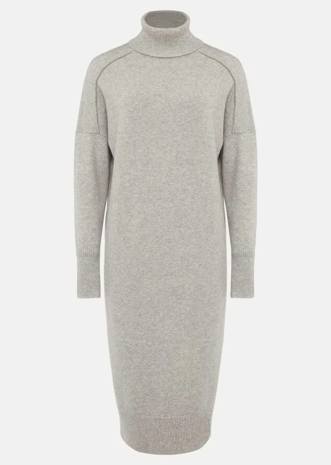 Eveleen Midi Knit Dress Pale Grey Women Phase Eight Dresses