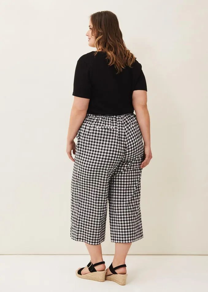 Fae Gingham Culotte Blackwhite Women Phase Eight Trousers