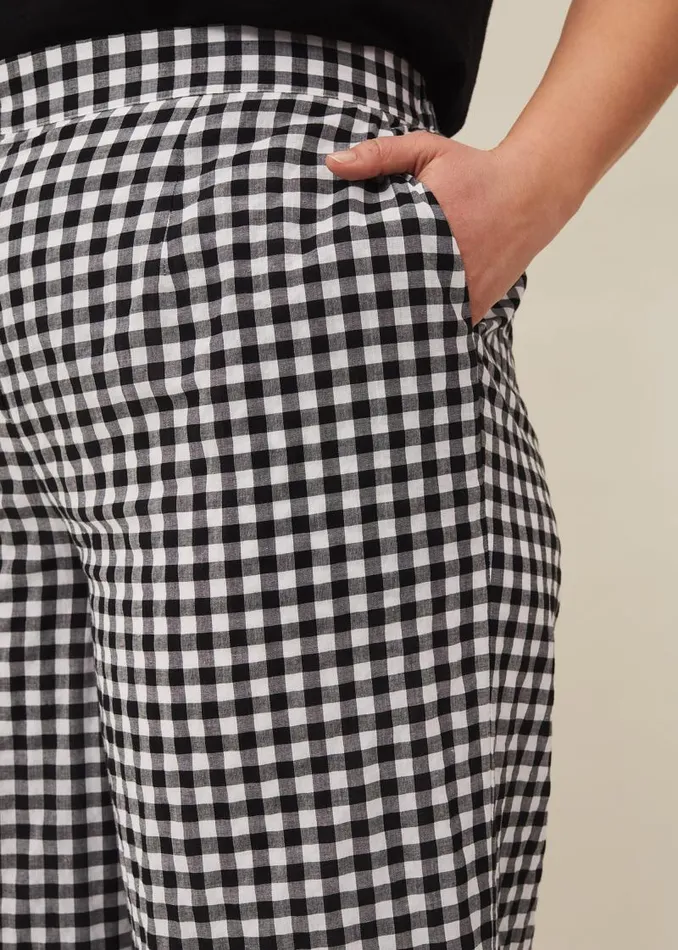 Fae Gingham Culotte Blackwhite Women Phase Eight Trousers