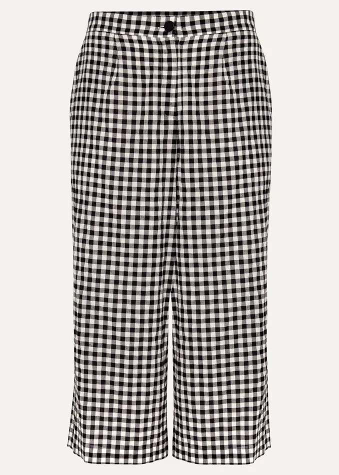 Fae Gingham Culotte Blackwhite Women Phase Eight Trousers