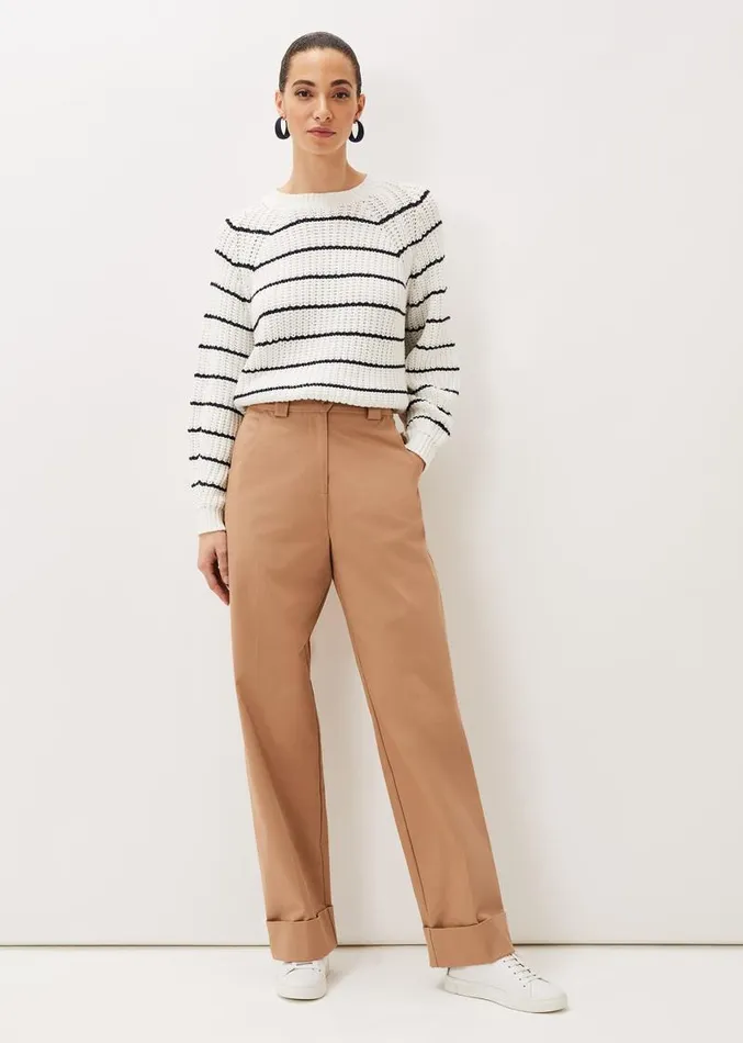 Faya Wide Leg Tailored Trouser Caramel Women Phase Eight Trousers