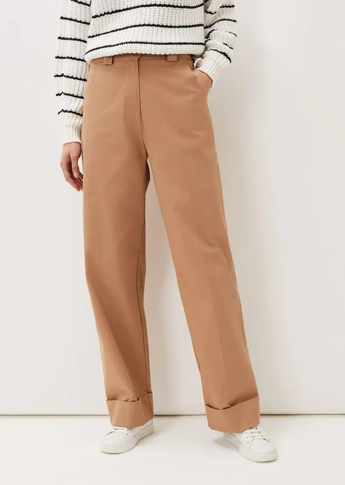Faya Wide Leg Tailored Trouser Caramel Women Phase Eight Trousers