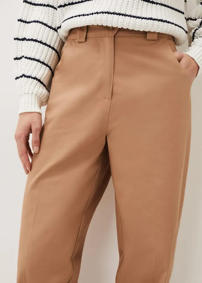 Faya Wide Leg Tailored Trouser Caramel Women Phase Eight Trousers