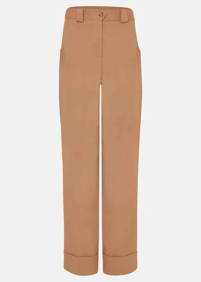Faya Wide Leg Tailored Trouser Caramel Women Phase Eight Trousers