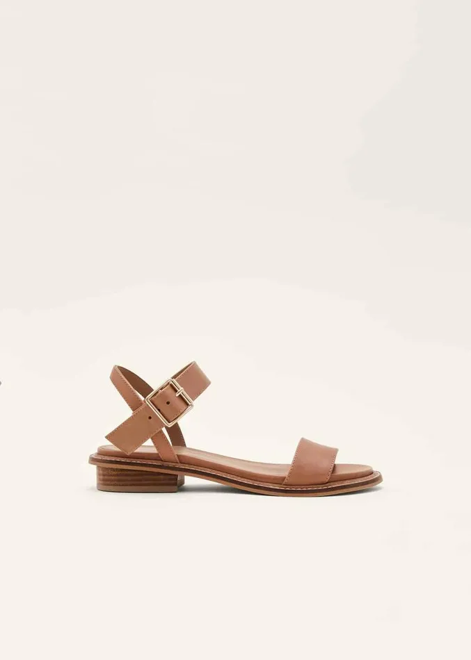 Flat Buckle Sandal Tan Women Phase Eight Sandals