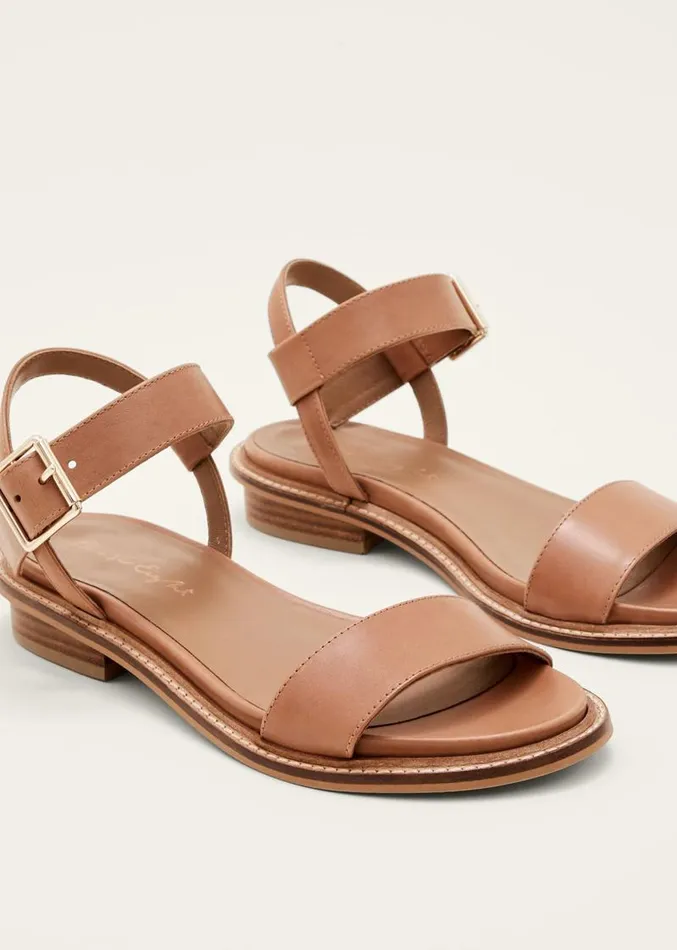 Flat Buckle Sandal Tan Women Phase Eight Sandals