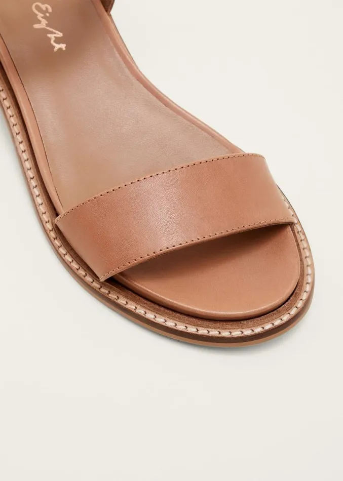 Flat Buckle Sandal Tan Women Phase Eight Sandals