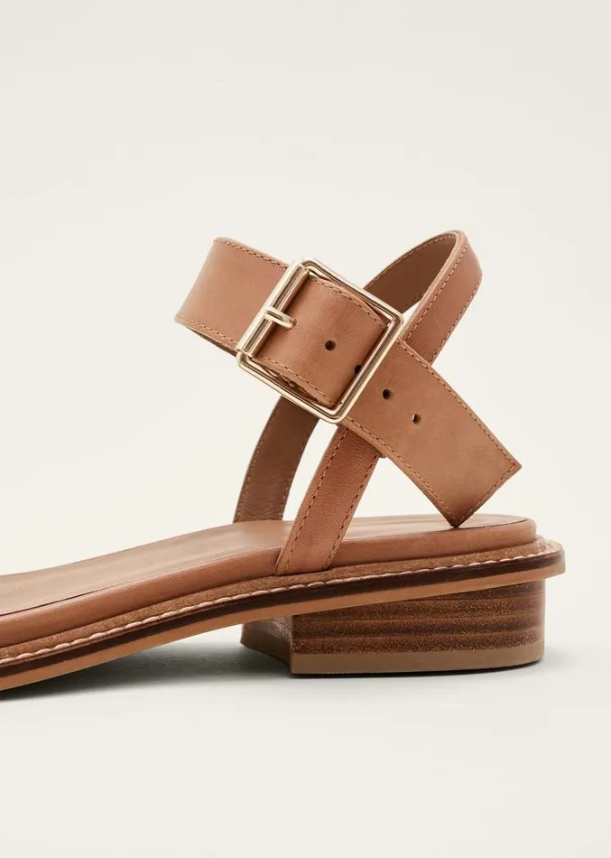 Flat Buckle Sandal Tan Women Phase Eight Sandals