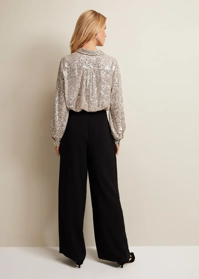 Florentine Wide Leg Trousers Black Women Phase Eight Trousers