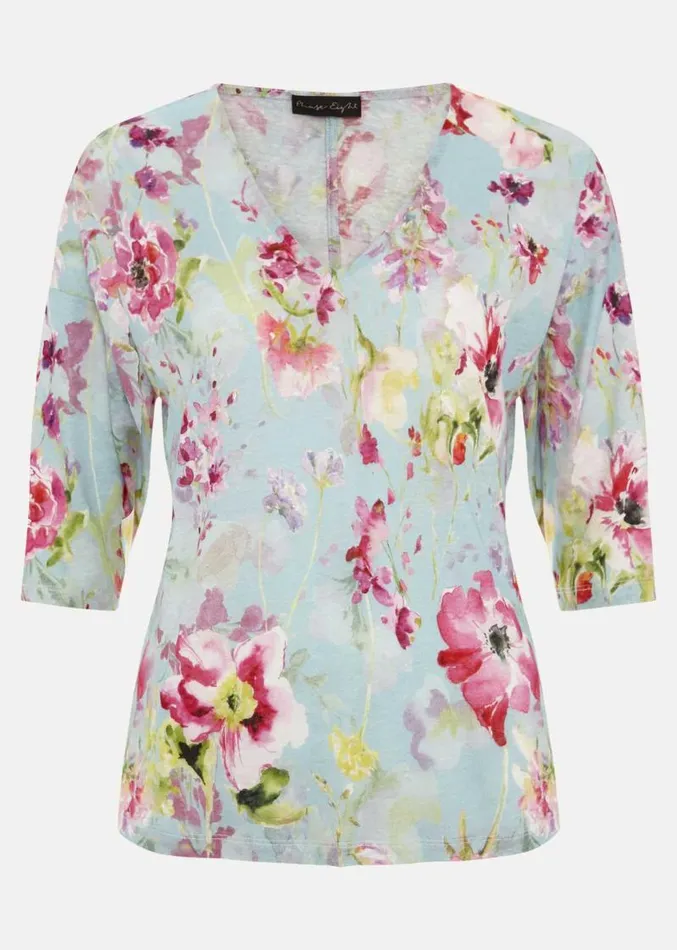 Flossie Floral Linen Top Multicoloured Women Phase Eight Tops and TShirts