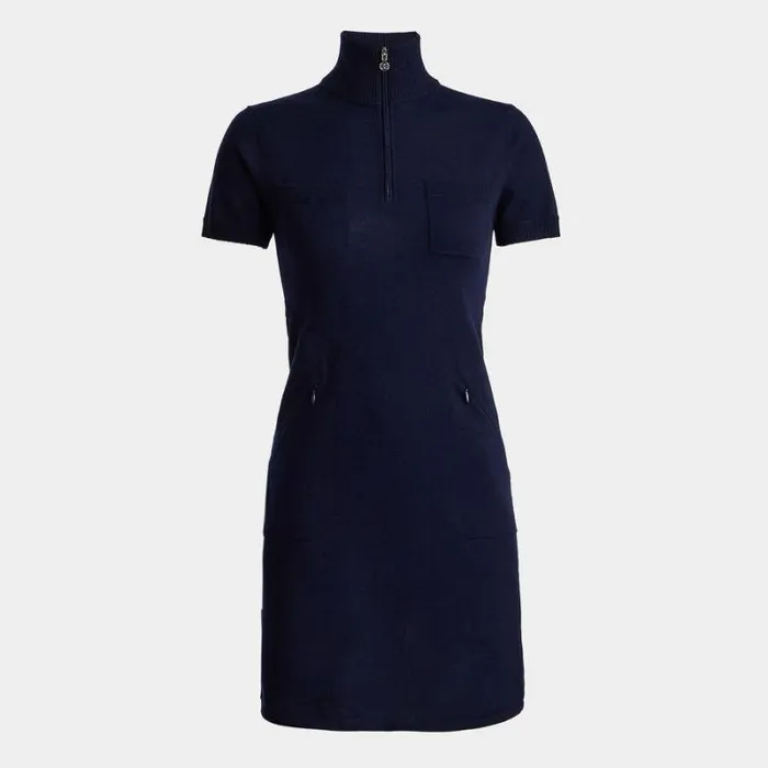 GFORE MERINO WOOL QUARTER ZIP POLO SWEATER DRESS Twilight Women Sweaters