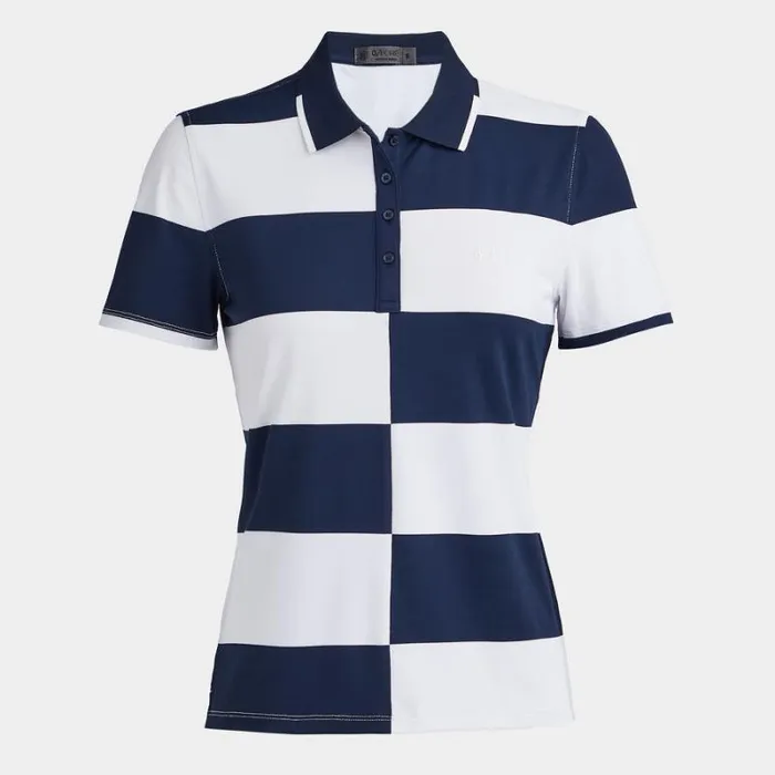 GFORE OFFSET RUGBY STRIPE TECH PIQU POLO Twilight Women Polos