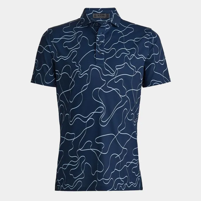 GFORE PENCIL TECH PIQU MODERN SPREAD COLLAR POLO Ink Men Polos and Shirts