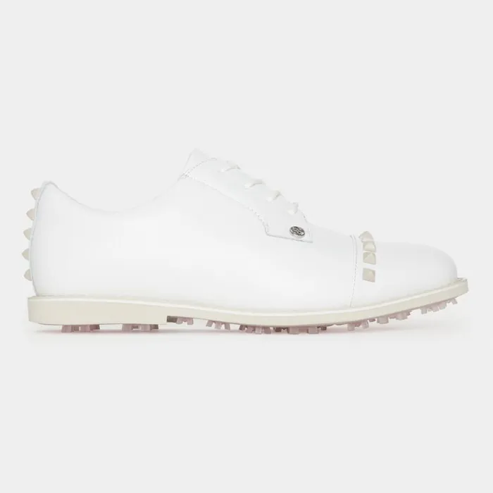 GFORE WOMEN039S GALLIVANTER PEBBLE LEATHER STUD CAP TOE GOLF SHOE Stone Women Golf Shoes