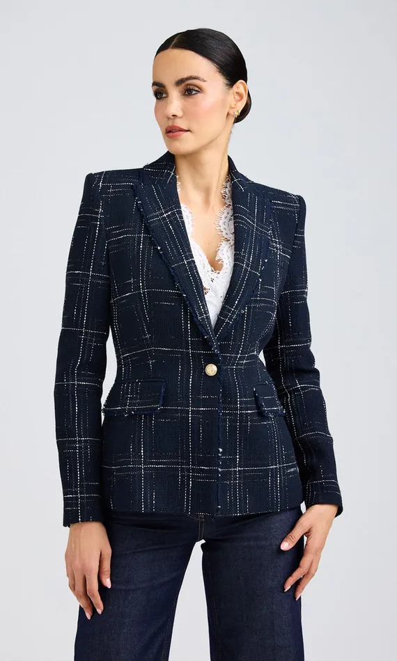 Generation Love Clothing Blazers and Jackets Aimee Windowpane Tweed Blazer Navywhite 8211 Women Generation Love Clothing Blazers and Jackets Aimee Windowpane Tweed Blazer Navywhite 8211 Women