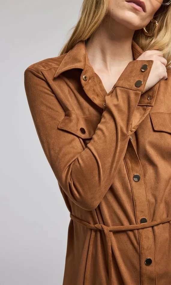 Generation Love Clothing Dresses Yindi Vegan Suede Dress Whiskey 8211 Women