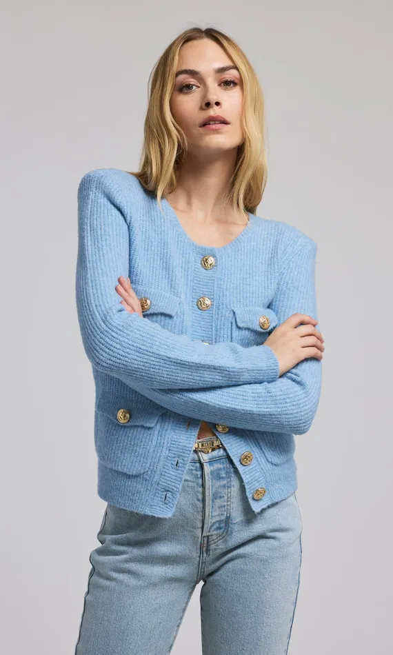 Generation Love Clothing Sweaters and Sweatshirts Ellison Rib Cardigan Blue 8211 Women