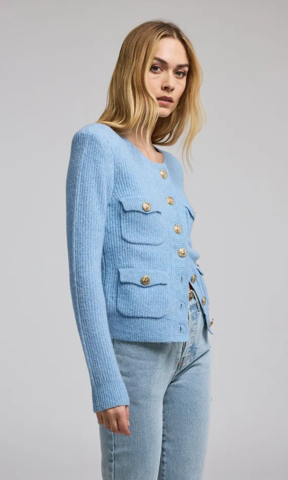 Generation Love Clothing Sweaters and Sweatshirts Ellison Rib Cardigan Blue 8211 Women