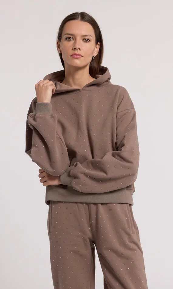 Generation Love Clothing Sweaters and Sweatshirts Renae Crystal Hoodie Truffletruffle 8211 Women Generation Love Clothing Sweaters and Sweatshirts Renae Crystal Hoodie Truffletruffle 8211 Women