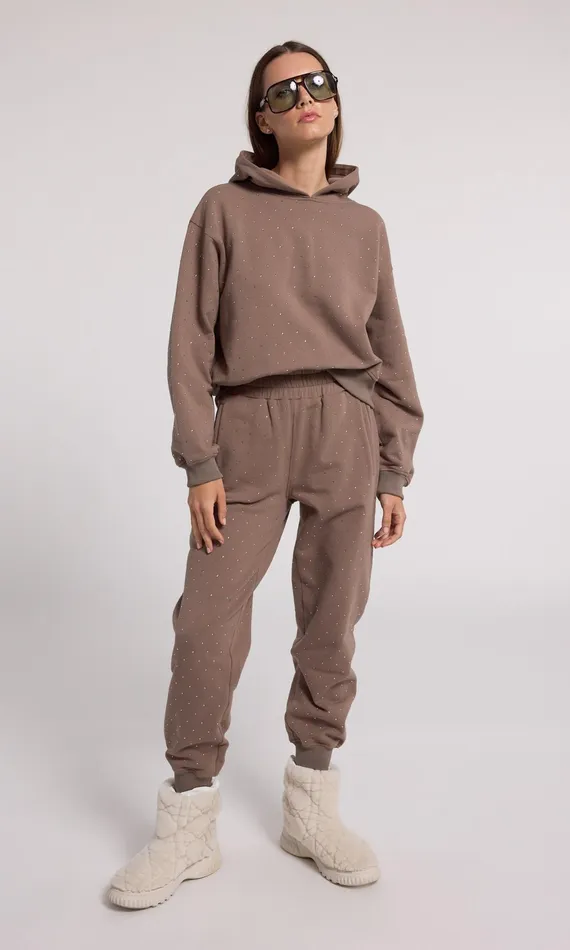 Generation Love Clothing Sweaters and Sweatshirts Renae Crystal Hoodie Truffletruffle 8211 Women