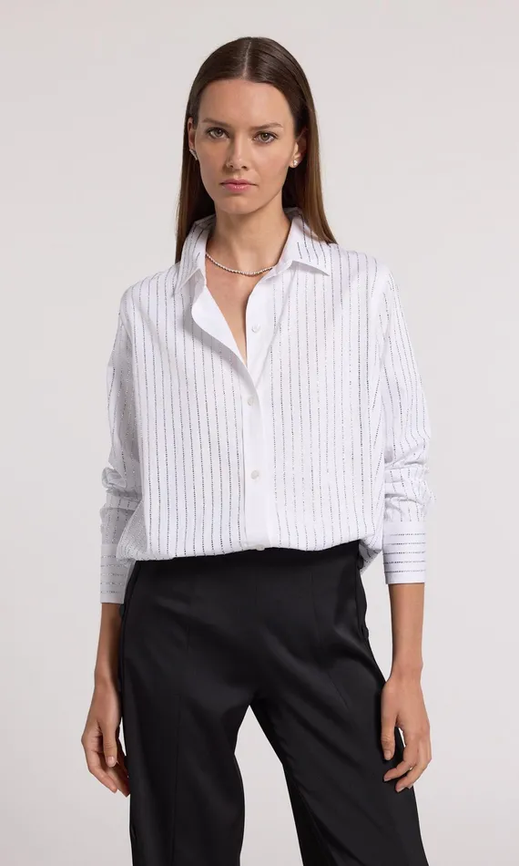 Generation Love Clothing Tops Marc Crystal Poplin Shirt Whiteclear 8211 Women