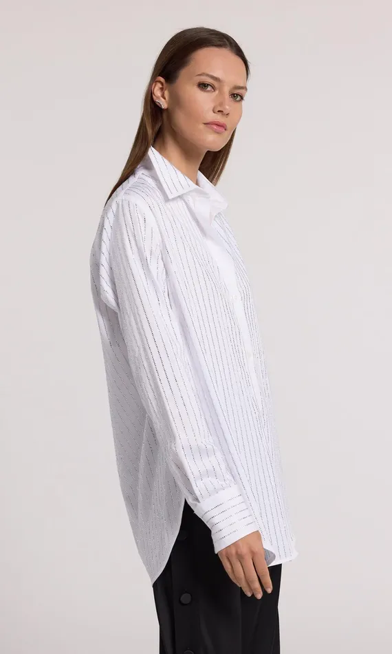 Generation Love Clothing Tops Marc Crystal Poplin Shirt Whiteclear 8211 Women