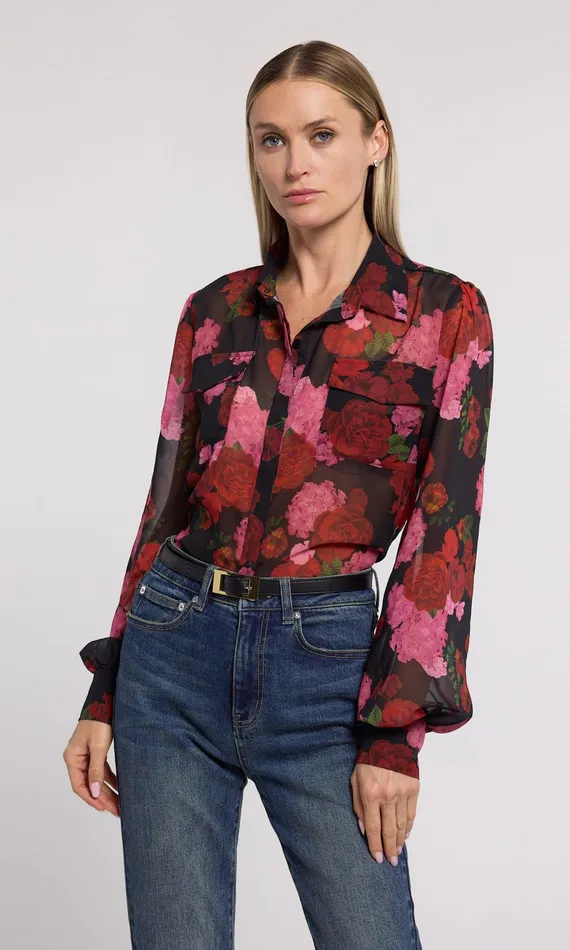 Generation Love Clothing Tops Oslo Floral Shirt Floral Fantasy Red 8211 Women