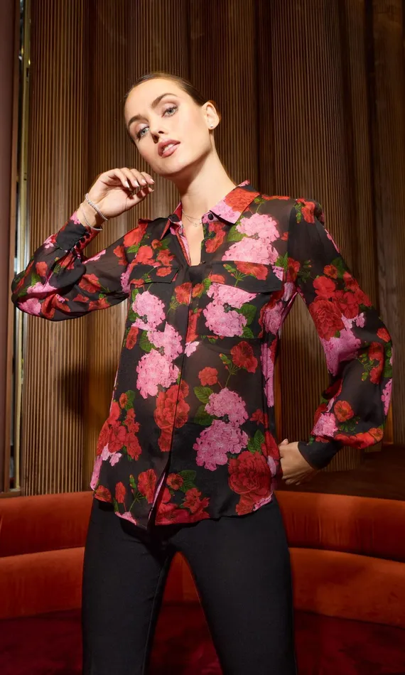 Generation Love Clothing Tops Oslo Floral Shirt Floral Fantasy Red 8211 Women
