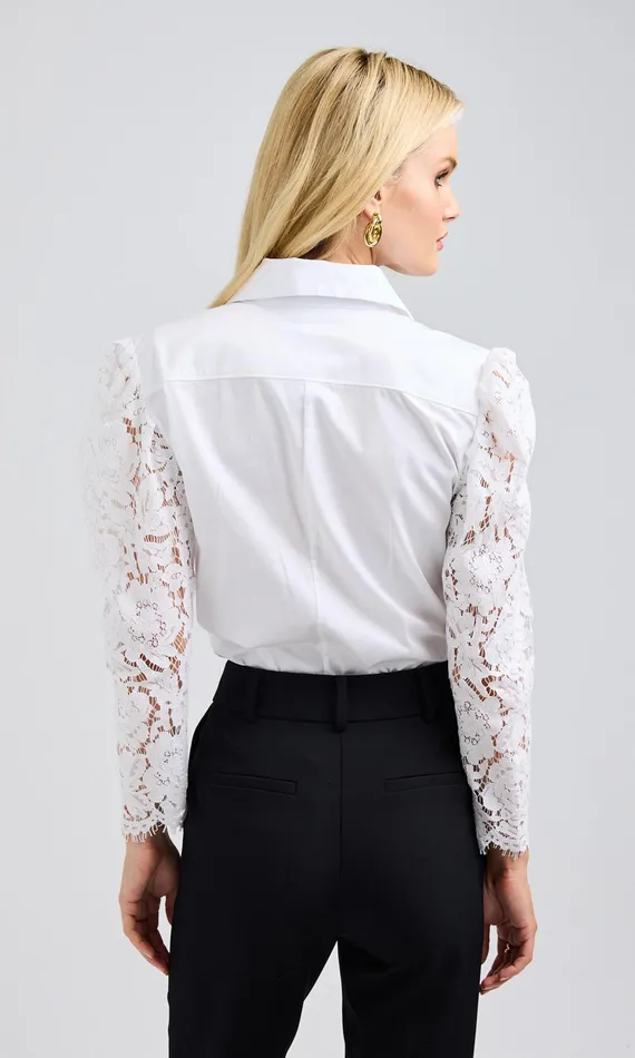 Generation Love Clothing Tops Pamela Lace Combo Shirt White 8211 Women